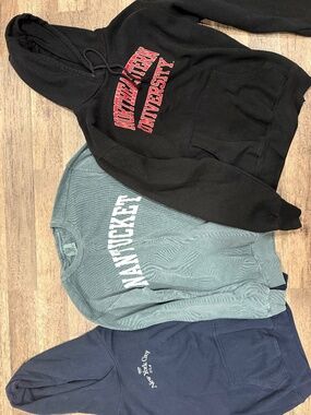Lot of three size medium hoodies and crewneck